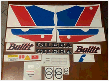 Gilera bullit 1 serie rosso e blu kit adesivi