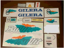 Gilera bullit bianco verde arancione kit adesivi