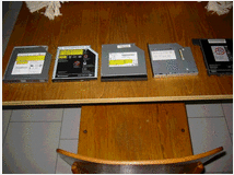 Blocco ricambi 5 lettori cd e dvd per notebook