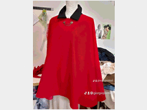 Tabarro mantella rossa nuova in pura lana venezian