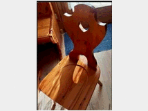 Sedie tirolesi  con cuore in legno grezzo