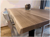 Tavolo rovere con supporto metallo
