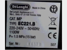 5437079 caffe ec221.b delonghi