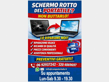 Sostituzione schermo notebook roma tutte le marche