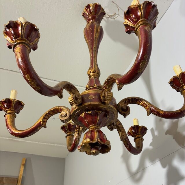 5348560 Antico lampadario sei bracci