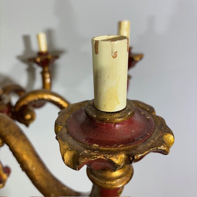 5348562 Antico lampadario sei bracci