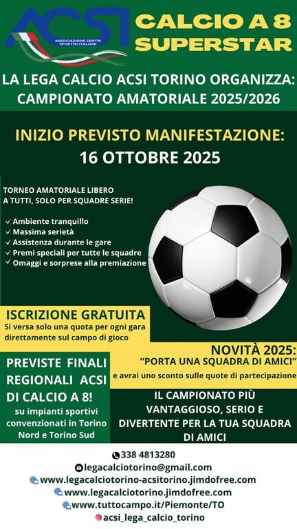 5395944 Calcio a 8: campionato /torneo
