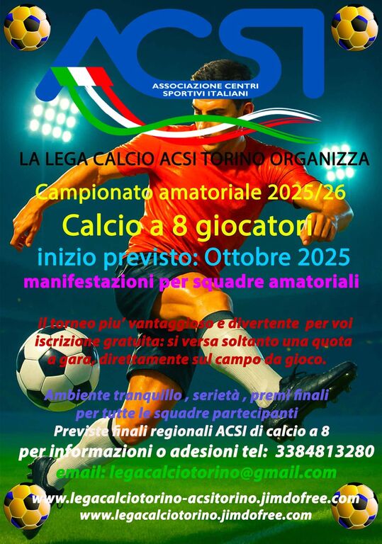5395945 Calcio a 8: campionato /torneo