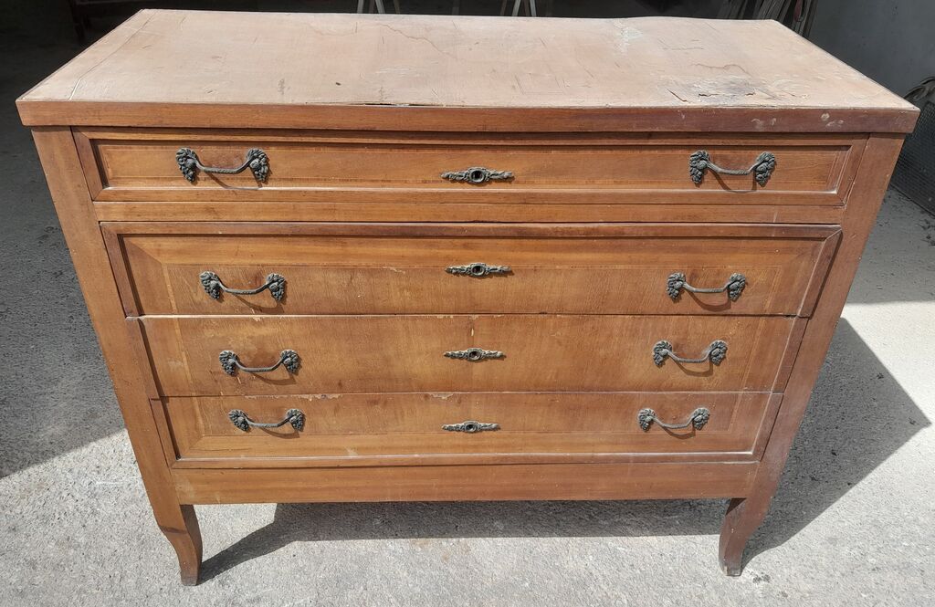 5383631 Cassettone specchiera antico in