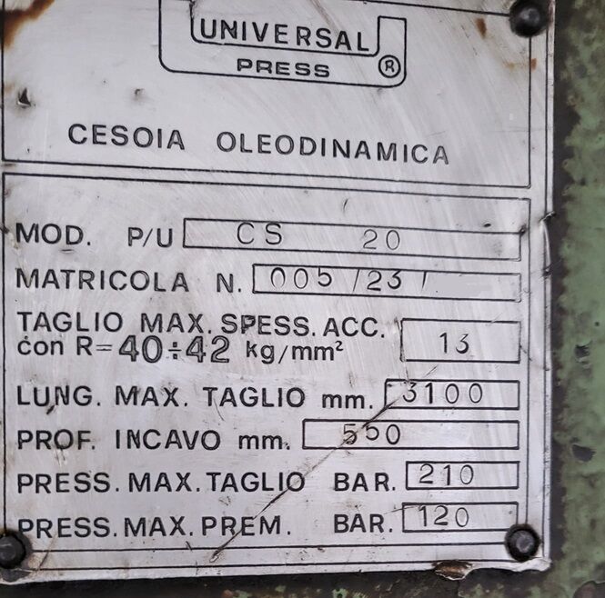 5361185 Cesoia universal press 3100 x 13