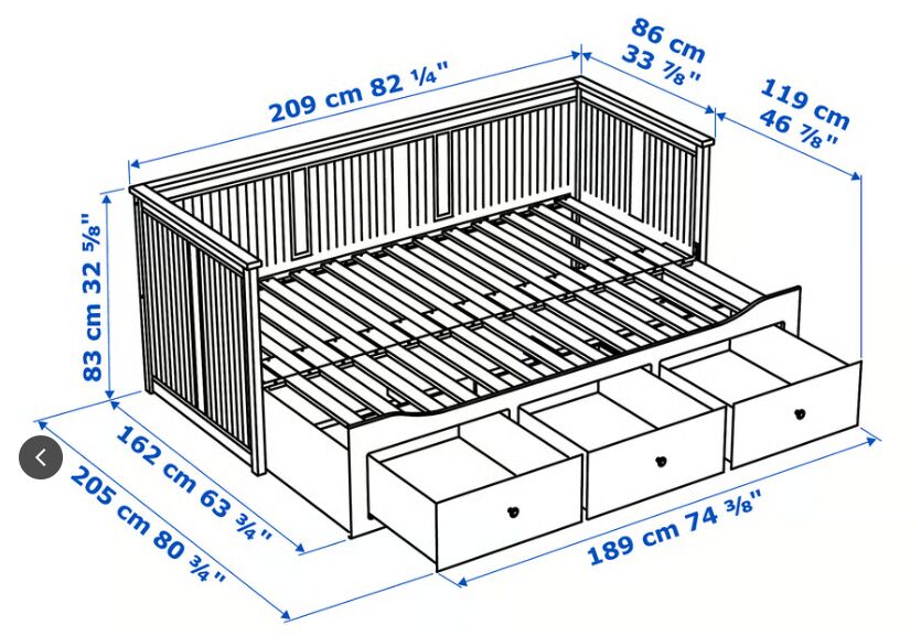 5406121 Divano letto con 3 cassetti