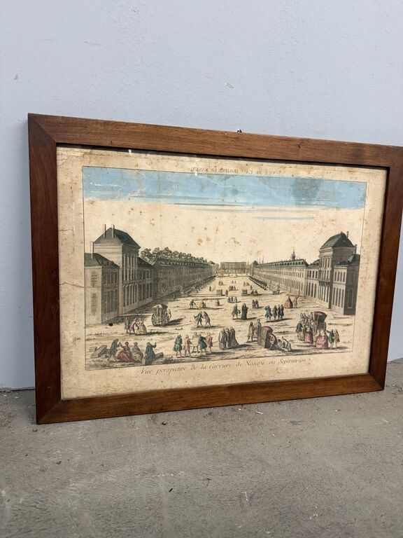 5402719 Incisione antica xix dipinta vue