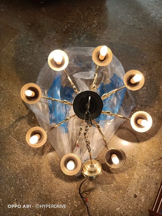 5354683 Lampadario ottone