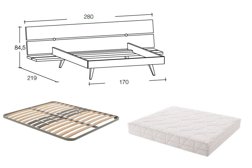 5401732 Letto matrimoniale plana in