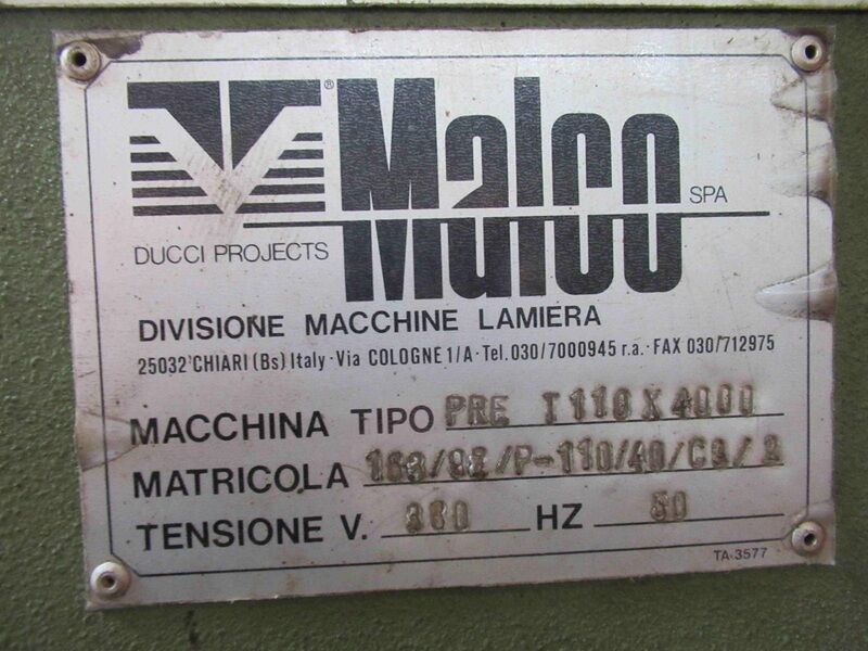 5361229 Piegatrice malco 4000 x 110 ton 