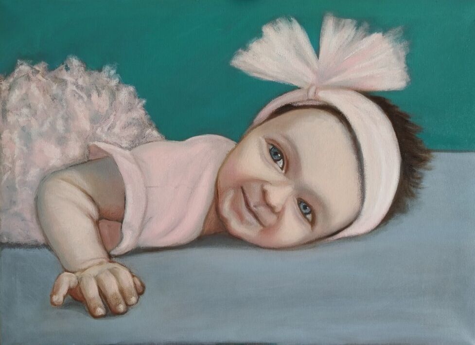 5372259 Ritratti di bambini in olio