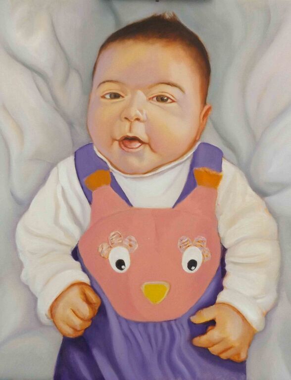 5372260 Ritratti di bambini in olio