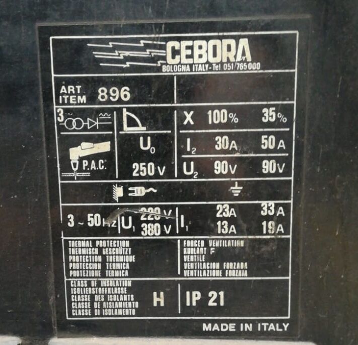 5370808 Taglio plasma  cebora mod. prof