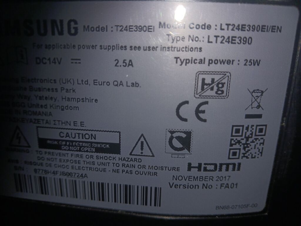 5391356 Tv samsung schermo rotto il