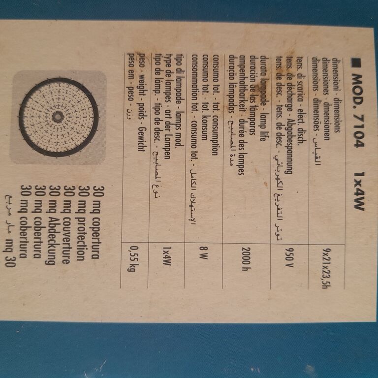 5405285 Zanzariera elettrica geko watt